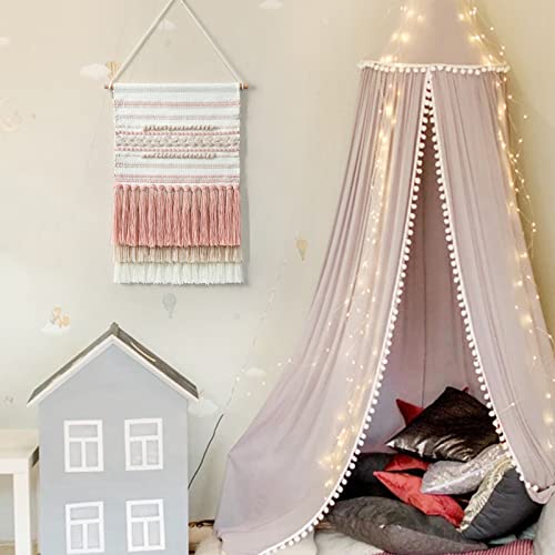 Dremisland Macrame Wall Hanging Macrame Wall Decor Bohemian Pink Tapestry - color: Pink Line