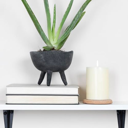 Creative Co-Op Boho Terracotta Footed Bowl, Slate Grey - color: Slate Grey, size: 4"