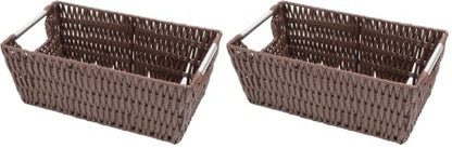 Whitmor Rattique Small Shelf Tote (6500-2712-JAVA) (Pack of 2) - color: Java, size: Small (Pack of 2)