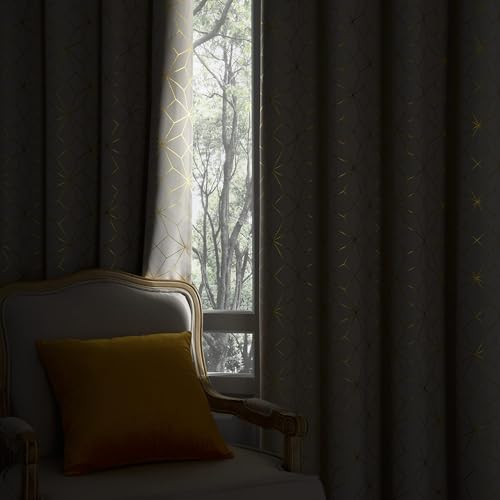 Beauoop Beige Gold 100% Blackout Curtains for Bedroom 50x54 2 Panels - color: Beige/Gold, size: 50"W x 54"L (Pack of 2)