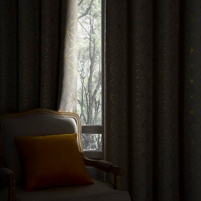 Beauoop Beige Gold 100% Blackout Curtains for Bedroom 50x54 2 Panels - color: Beige/Gold, size: 50"W x 54"L (Pack of 2)