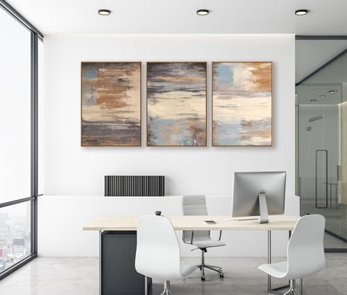 Large Framed Canvas Wall Art, Abstract Colorful Painting Picture, 20"X28"X3 - color: Sepia, size: 20" X 28" X 3pieces Framed