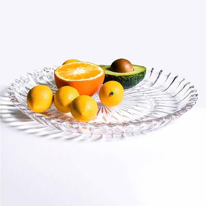 Glass Fruit Bowl or Decorative Bowl, used for Kitchen counter or living room center table decoration, Centerpiece Bowl,Glass tray (11.6)