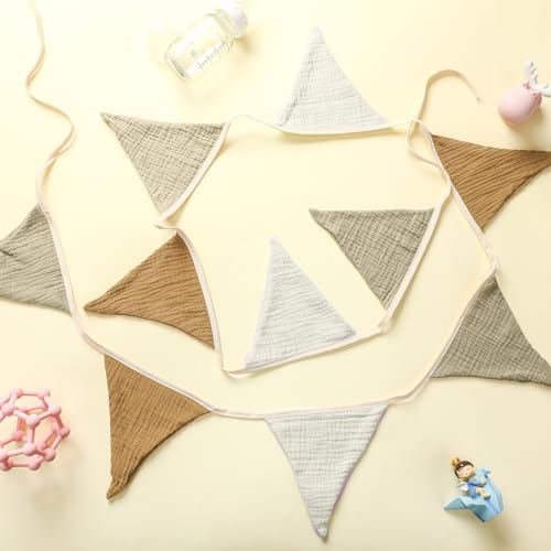 Oudain 2 Pcs Pennant Banner Flags Nursery Garland Triangle, Simple Color - color: Simple Color