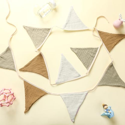 Oudain 2 Pcs Pennant Banner Flags Nursery Garland Triangle, Simple Color - color: Simple Color