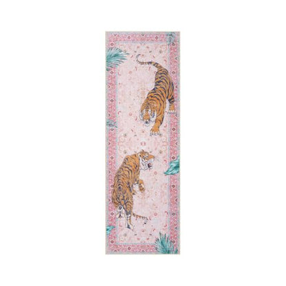 Moynesa 2x6 Pink Tiger Hallway Runner Rug, Washable Boho Runner for Kitchen - color: Pink, size: 2' x 6' (Rectangular)