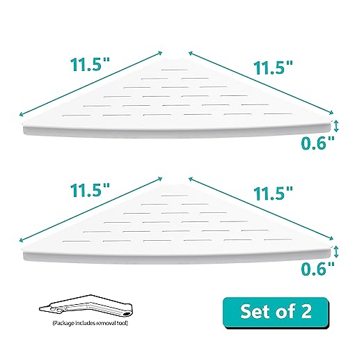 Qeke 2 Pack Corner Shower Shelf White, 11.5" Recessed Tile Shower Shelf - color: Matte White