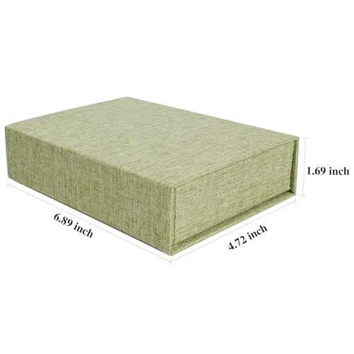 Photo Storage Box 4x6, Linen Photo Box - Grassgreen - color: Grassgreen, size: 4"x6"