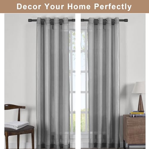 Matte Black Heavy Duty Telescoping Curtain Rods, 12-20 Inch, Side Mount, Cap Finials - color: Matte Black, size: 12-20"
