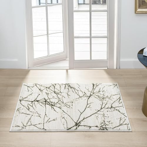 LUXE WEAVERS Modern Abstract Non-Shedding Area Rug Green 2x3 - color: Green, size: 2' x 3' (Rectangular)