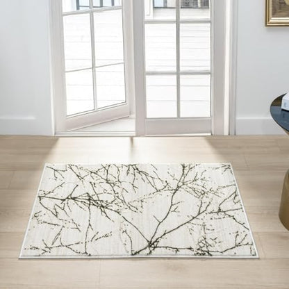 LUXE WEAVERS Modern Abstract Non-Shedding Area Rug Green 2x3 - color: Green, size: 2' x 3' (Rectangular)