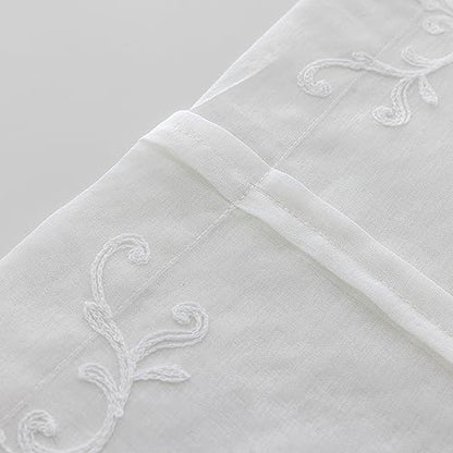 Sheer Floral Tie Up Curtains for Small Window White 46 x 63 Inch - size: 46"W x 63"L (Pack of 1)
