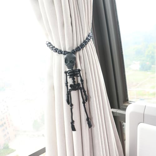2Pcs Black Skeleton Magnetic Curtain Tieback