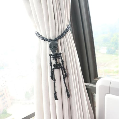 2Pcs Black Skeleton Magnetic Curtain Tieback