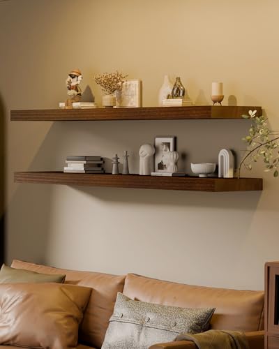 60in Floating Shelves, 2-Pack 12in Deep Wall Shelf