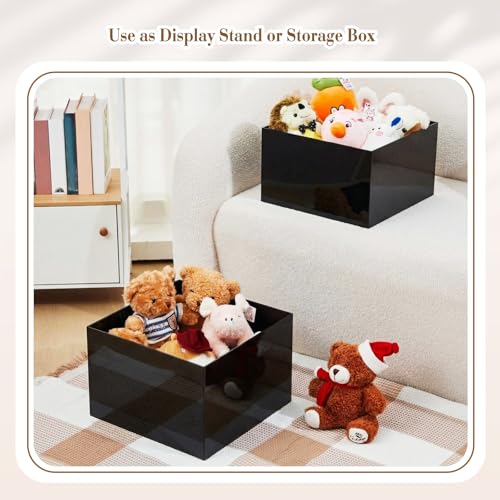 Leinuosen 7 Pcs Extra Large Acrylic Buffet Risers, 8-14" Square, Black - color: Black, size: 8" to 14", style: Square