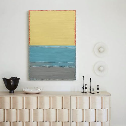 Modern Abstract Canvas Wall Art for Living Room, 3D Textured Oil Painting - color: Yellow, size: 24"L x 36"W