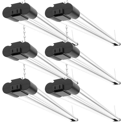 Sunco 6 Pack LED Shop Lights 4FT, Plug in Linkable, Black, 40W=150W - color: Black 6k
