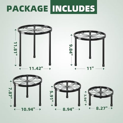 Simple Trending Plant Stand Indoor Outdoor, 5 Pack Metal Plant Shelf