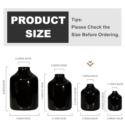 Sunddo Black Ceramic Vase, 5 Inch - color: Black, size: 5 inch