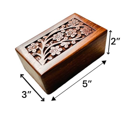 Handcrafted Wooden Urn (X-Small Size) Beautiful Unique Tree of Life Rosewood Design - Urns for Human or Pet Ashes (X-Small) - size: Small