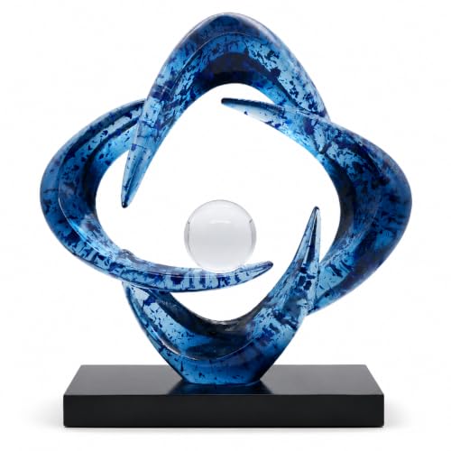 Abstract Art Sculpture, Resin Gold Decorative Statue, Modern White Ornaments for Living Room, Decorativas Modernas for Coffee Table/Entryway/Office Collectibles (Blue foil) - color: Blue Foil