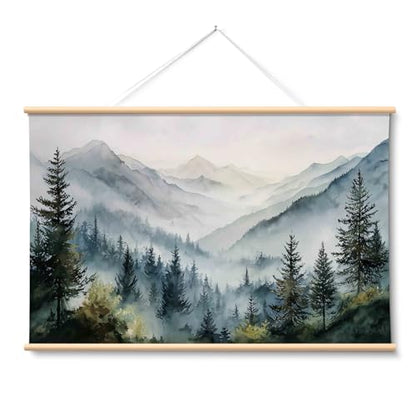 HUARCEY Extra Large Mountain Canvas Wall Art Nature Scenery Picture 36x54In - color: Misty Mountains, size: 54"L x 36"W