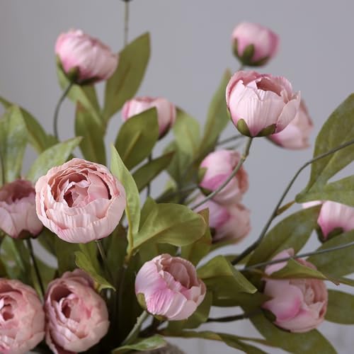 6 Pcs 27" Faux Silk Peony Artificial Flowers Stems for Vase (Blush Pink) - color: Blush Pink
