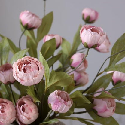 6 Pcs 27" Faux Silk Peony Artificial Flowers Stems for Vase (Blush Pink) - color: Blush Pink