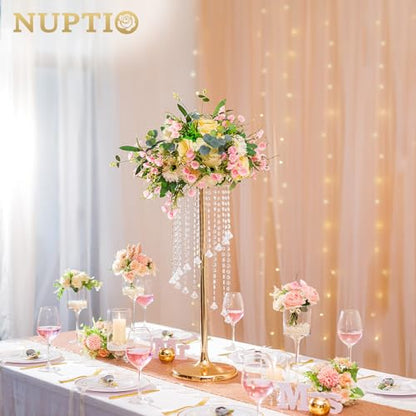 NUPTIO Tall Centerpiece for Table, Gold, 27.6", 2 Pcs - color: Gold, size: 2 Pcs 27.6 in