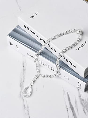SUQ I OME Luxury Magnetic Curtain Tieback, Crystal Mixed Pearl - color: Pearl Mixed Crystal