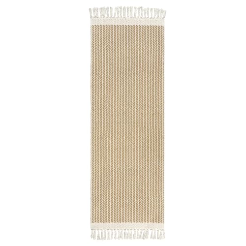 Lahome Boho Bathroom Runner Rug, 2x6 Washable Rugs for Laundry Room - color: Khaki, size: 2' x 6' (Runner)