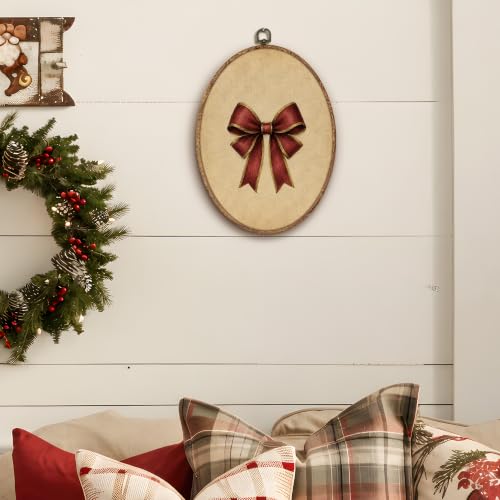 Yorhifa Coquette Red Bow Christmas Framed Wall Art 8.5x11.5in - color: Red Bow