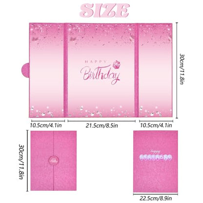 Crenics Hot Pink Happy Birthday Guest Sign in Book Alternative 18" x 12" - color: Hot Pink