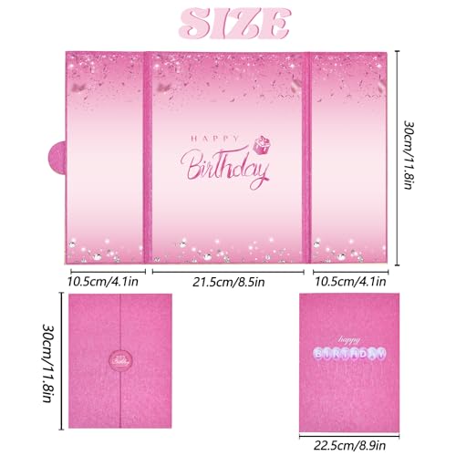 Crenics Hot Pink Happy Birthday Guest Sign in Book Alternative 18" x 12" - color: Hot Pink