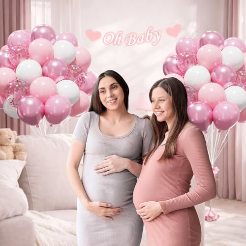Patimate Pink and White Balloons Set 50 pcs 12 inch - color: Pink White