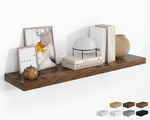 RICHFOCUS Long Floating Shelves for Wall 1Pack|Rustic Brown|48" Lx8 D - color: Rustic Brown, size: 47.2"L x 8"D, Set of 1