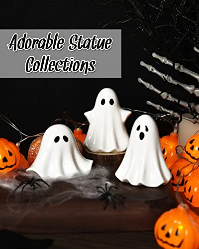 Tuitessine Ceramic Ghosts Small Scary Ghost Figurine Halloween Ghost Statue