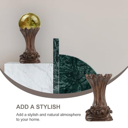 EXCEART Wooden Crystal Ball Stand 3.54 in Wood Base for Globe Sphere Display Round Holder Tray for Ball Vase Fish Tank Home Decor Accent - size: 9X4.5cm