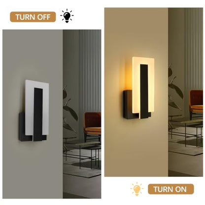 9.8 Inch Hardwire Wall Sconces Set of Two,Black 3CCT Dimmable Wall Lights - size: 9.8in-Hardwired
