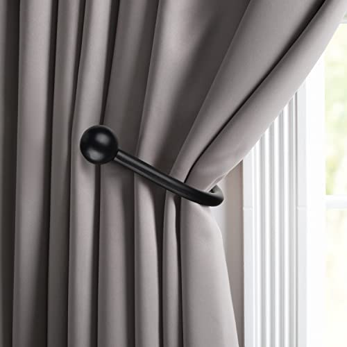 Curtain Holdbacks Tiebacks, 4pcs Curtains Holder Hooks for Home Decor - color: 4pcs-black