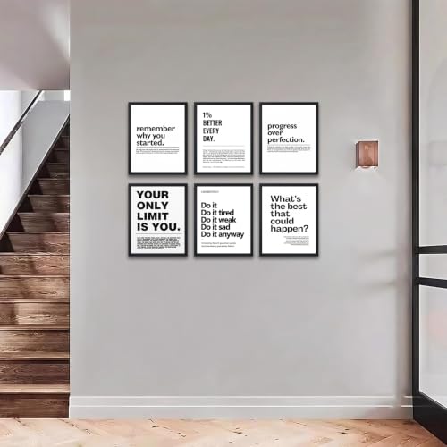 6 Pcs Motivation Canvas Wall Art Motivate Quote Wall Decor 8×10in Unframed - color: office quote-unframed