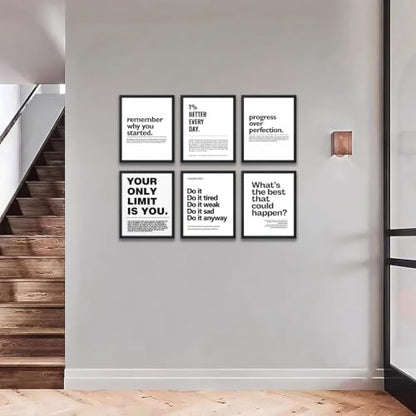 6 Pcs Motivation Canvas Wall Art Motivate Quote Wall Decor 8×10in Unframed - color: office quote-unframed