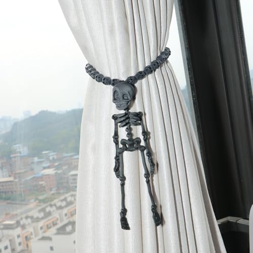 2Pcs Black Skeleton Magnetic Curtain Tieback
