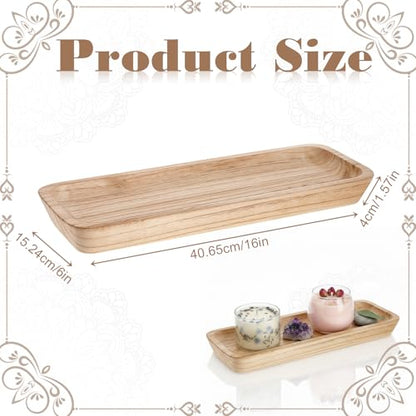 Decorative Wood Dough Bowl, 16" Wooden Dough Bowl for Home Decor Long Narrow Wooden Tray Wood Bowl for Table Centerpiece Decorations