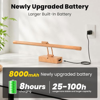Battery Operated Picture Light for Wall,Wood Finish 23.6-Inch - color: Wood Finish, size: 23.6 Inch