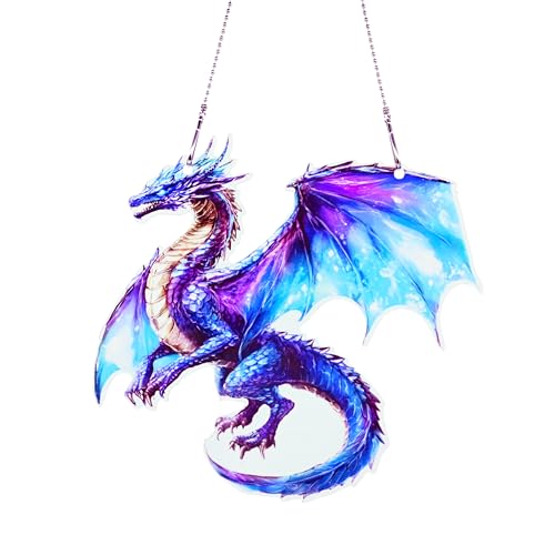 Dragon Ornaments Colorful Window Hanging Decorations Home Wall Decor for Bedroom Patio Indoor Outdoor - color: Dragon