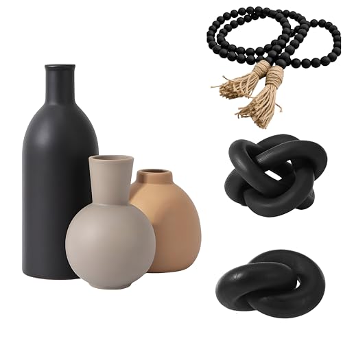 6 Pcs Farmhouse Home Decor Set for Tabletop, Black - color: Black