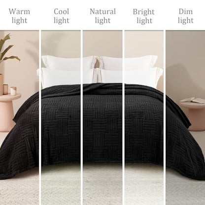 Whale Flotilla Lightweight Fleece Twin Size Blanket for Bed, Black - color: Black, size: Twin(60x80 Inch)