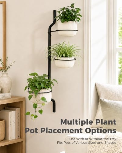Bamworld 3-Tier Rotating Window Plant Shelf Metal